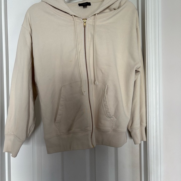 J. Crew Tops - J. Crew Cream Zip-Up Hoodie